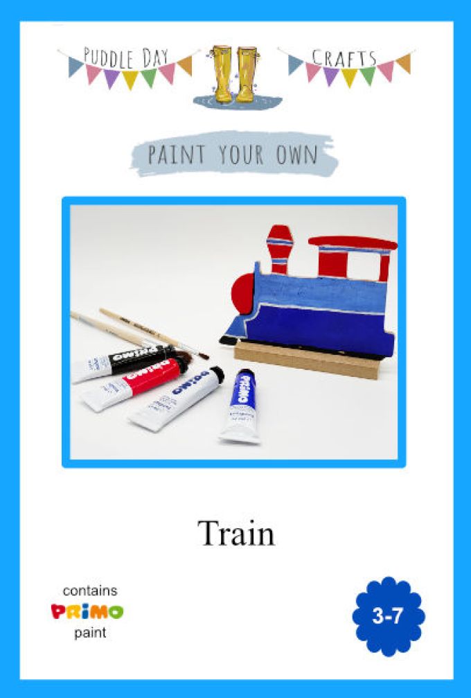 Puddle Day Crafts Paint your Own Train